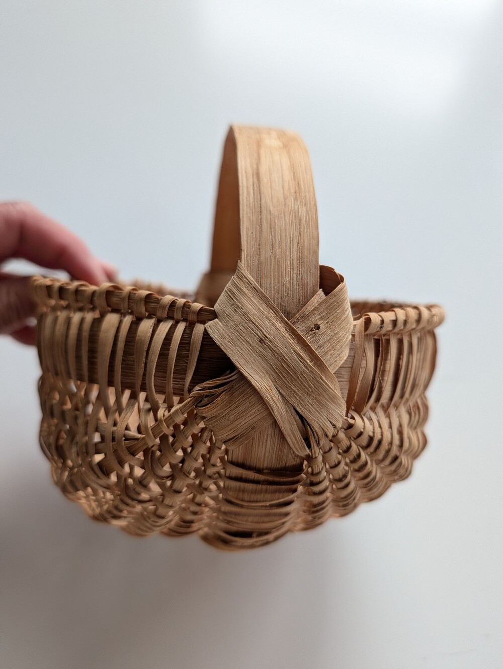 Handwoven Small Buttock  Basket Vintage